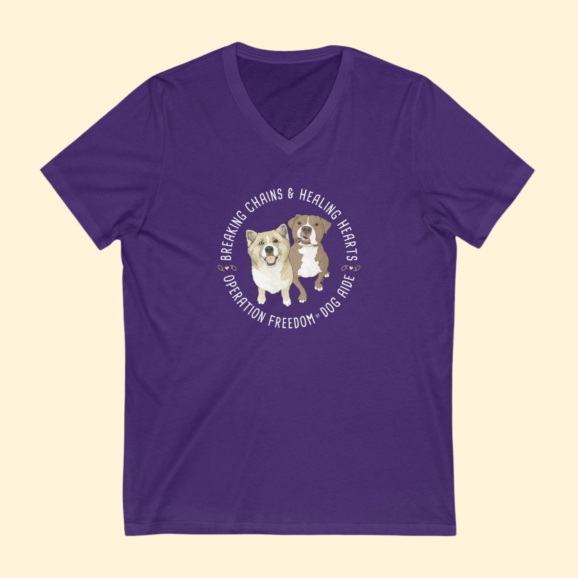 Unisex V - Neck Tee | FUNDRAISER | Dog Aide - Detezi Designs - 26121272267741621527