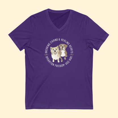 Unisex V - Neck Tee | FUNDRAISER | Dog Aide - Detezi Designs - 26121272267741621527