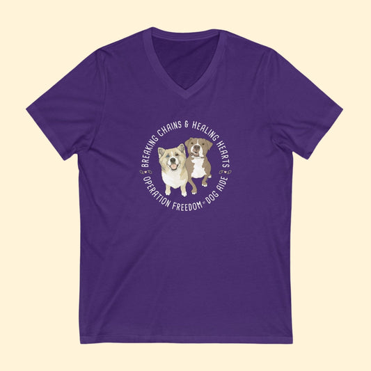 Unisex V - Neck Tee | FUNDRAISER | Dog Aide - Detezi Designs - 26121272267741621527