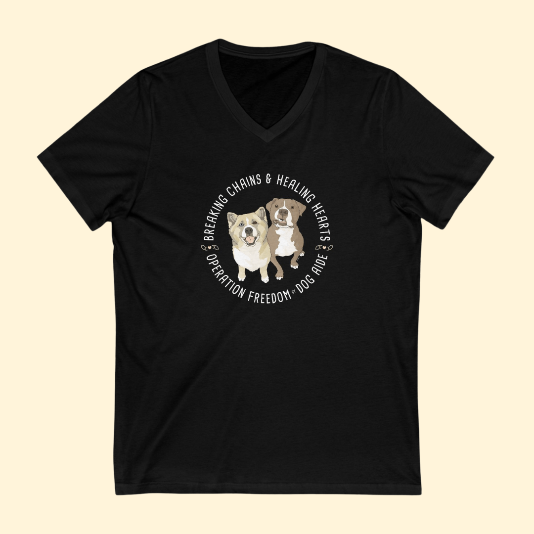 Unisex V - Neck Tee | FUNDRAISER | Dog Aide - Detezi Designs - 28754864766772595530
