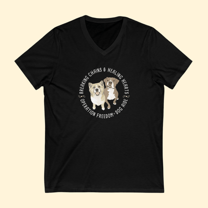 Unisex V - Neck Tee | FUNDRAISER | Dog Aide - Detezi Designs - 28754864766772595530