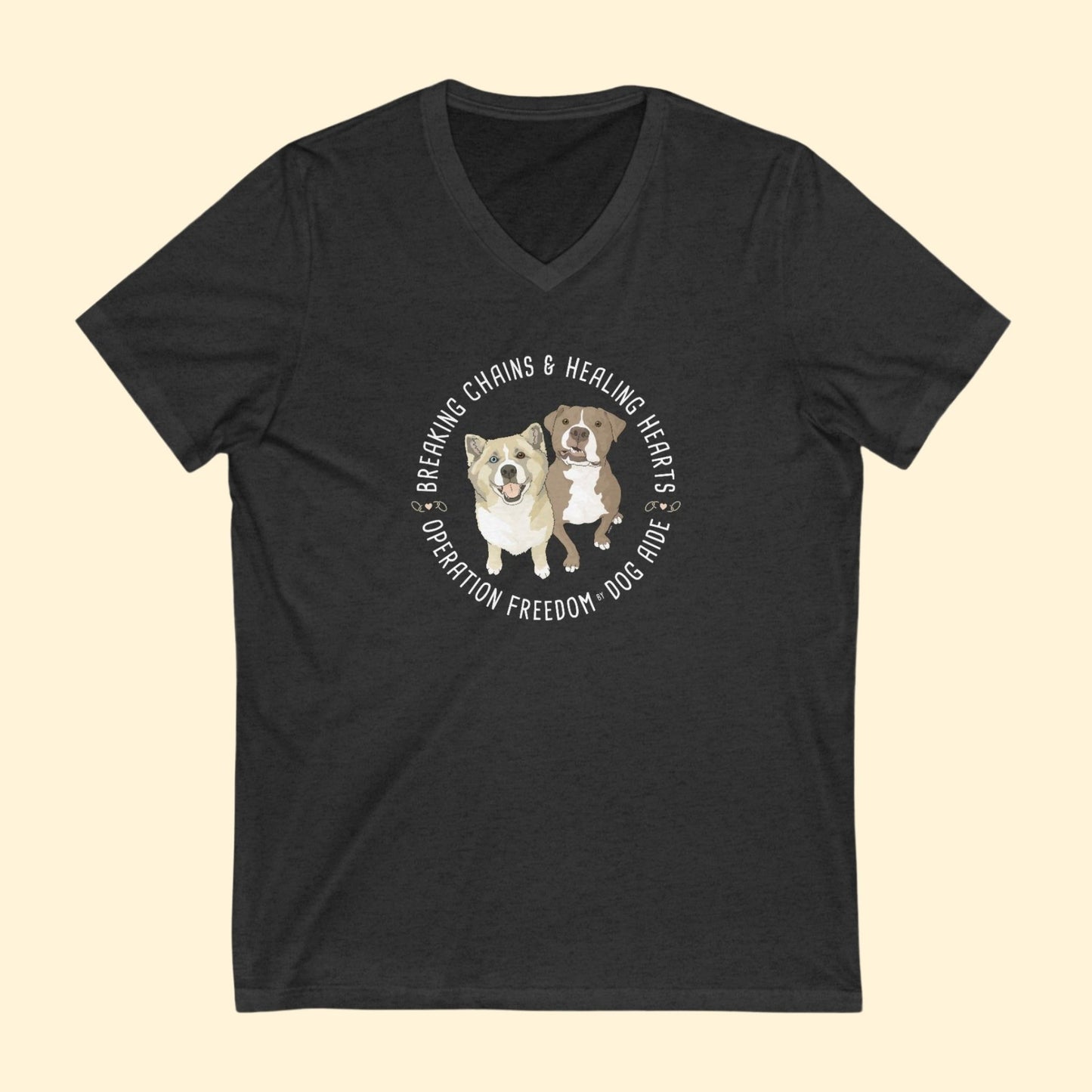 Unisex V - Neck Tee | FUNDRAISER | Dog Aide - Detezi Designs - 31190322286797039005