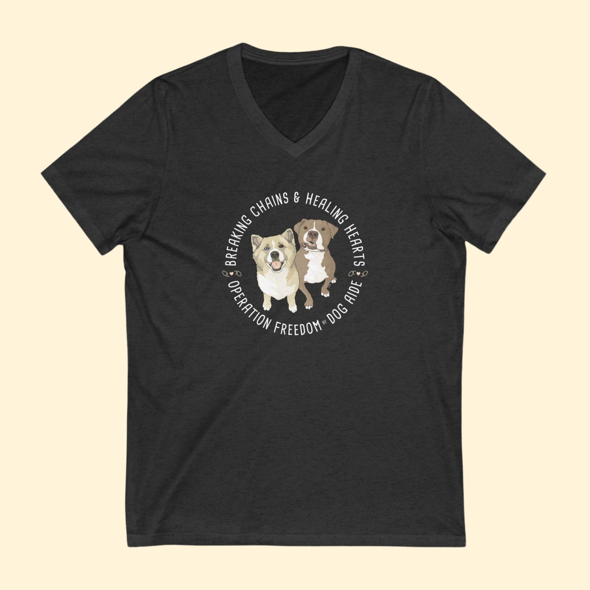 Unisex V - Neck Tee | FUNDRAISER | Dog Aide - Detezi Designs - 31190322286797039005