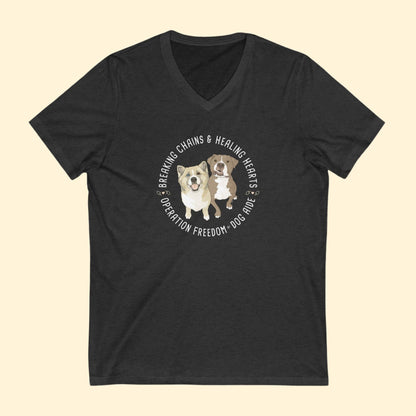 Unisex V - Neck Tee | FUNDRAISER | Dog Aide - Detezi Designs - 31190322286797039005