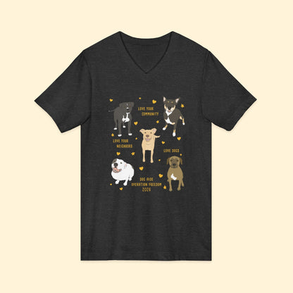 Unisex V-Neck Tee | FUNDRAISER | Dog Aide | Operation Freedom 2026 - Detezi Designs-69058460134437436188
