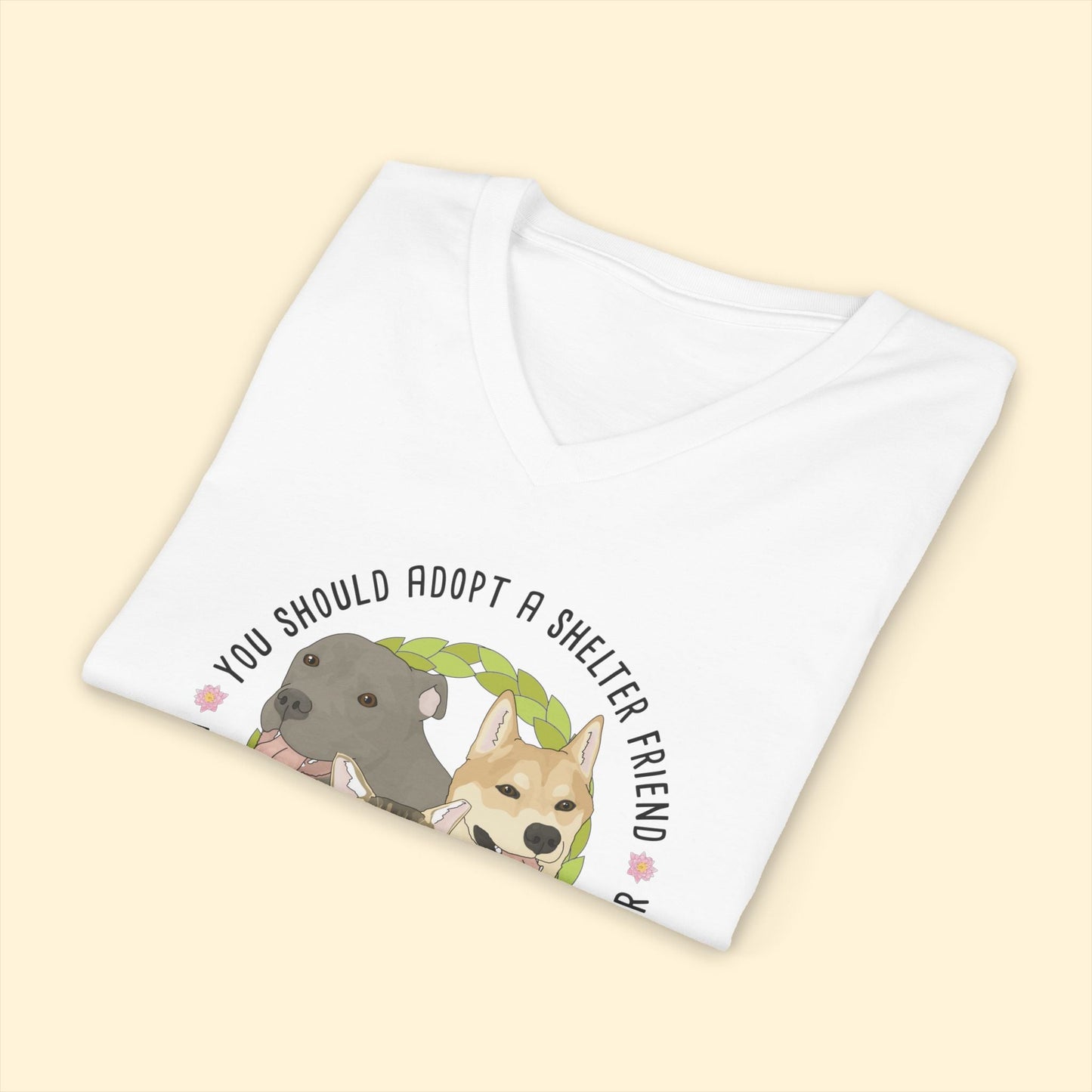 Unisex V - Neck Tee | FUNDRAISER | Friends of Anson County Animal Shelter | Spring - Detezi Designs - 12861055367168772219