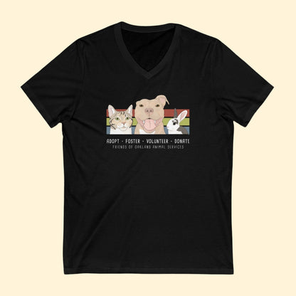 Unisex V - Neck Tee | FUNDRAISER | Friends of Oakland Animal Services - Detezi Designs - 27073400711793142229