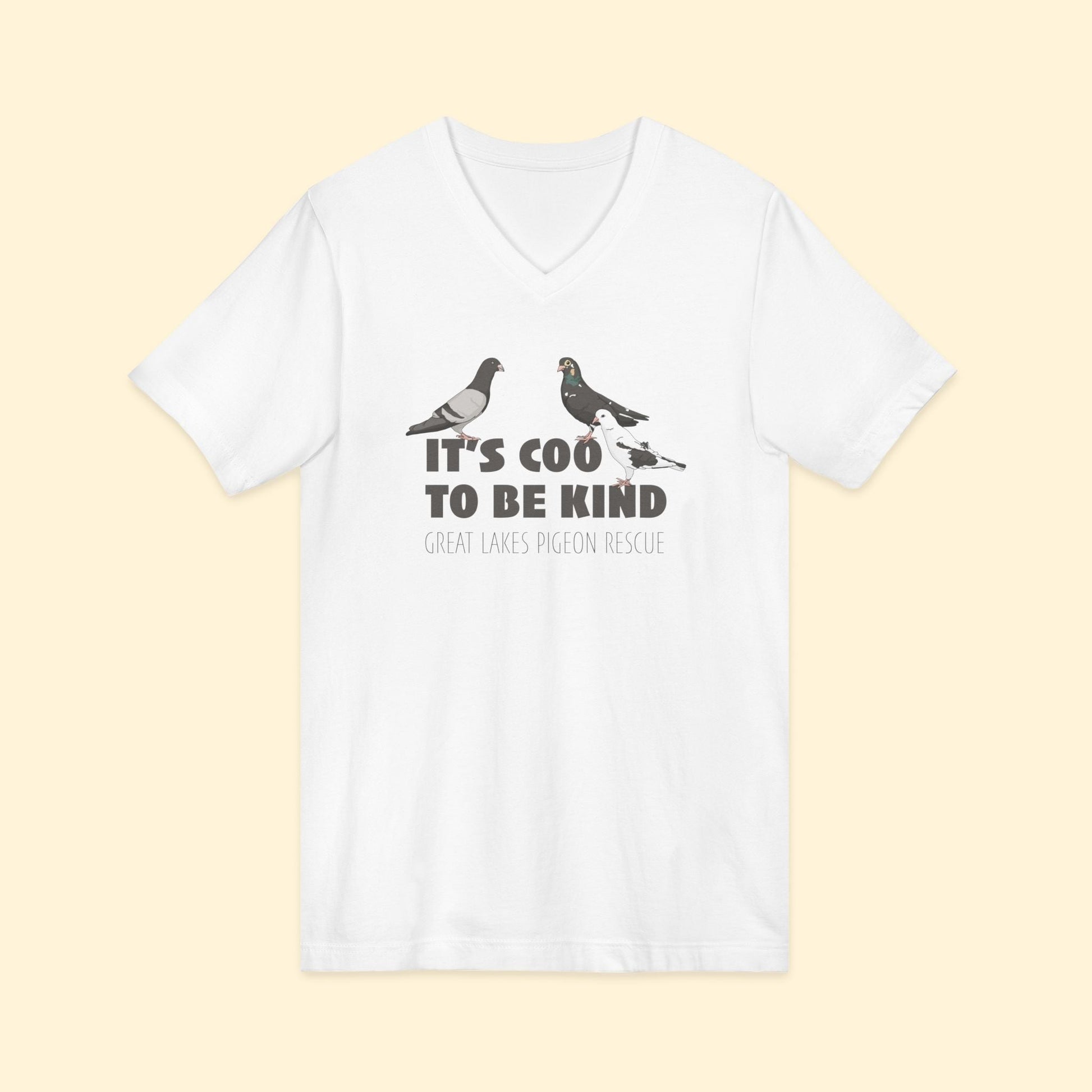 Unisex V - Neck Tee | FUNDRAISER | Great Lakes Pigeon Rescue - Detezi Designs - 26861045333951114006