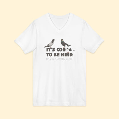 Unisex V - Neck Tee | FUNDRAISER | Great Lakes Pigeon Rescue - Detezi Designs - 26861045333951114006