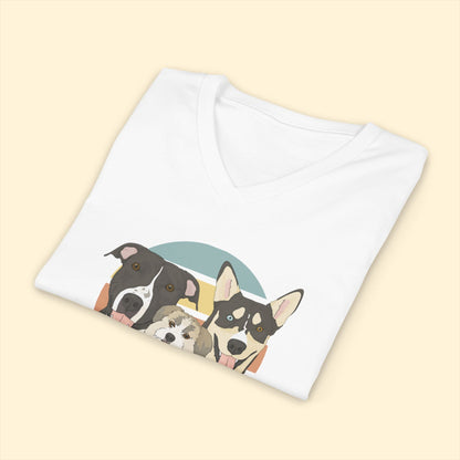 Unisex V-Neck Tee | FUNDRAISER | Happy Tails Canine Rescue - Detezi Designs-29738489648927267013