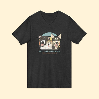Unisex V-Neck Tee | FUNDRAISER | Happy Tails Canine Rescue - Detezi Designs-29738489648927267013