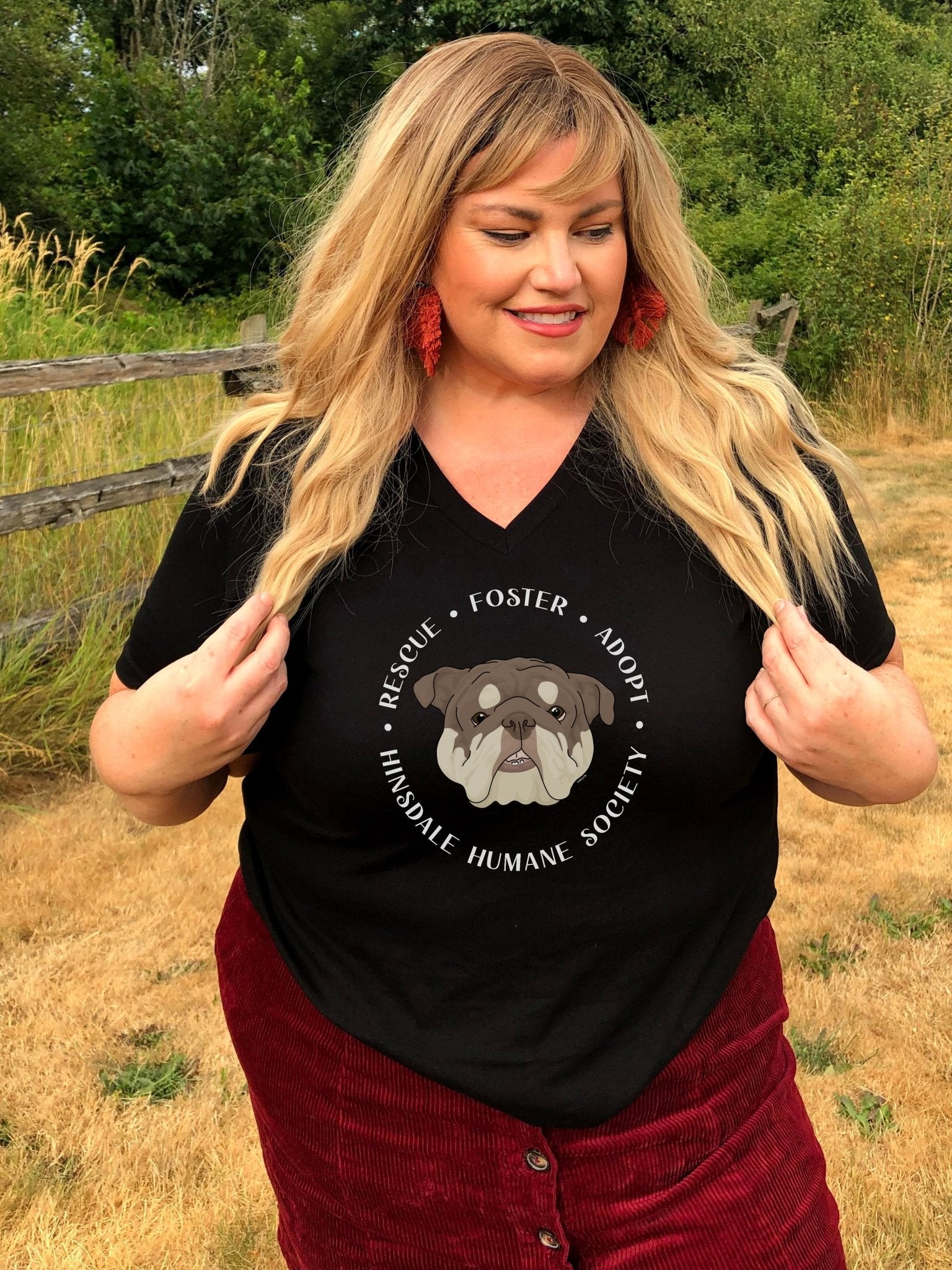 Unisex V - Neck Tee | FUNDRAISER | Hinsdale Humane Society - Detezi Designs - 15330252308357623715