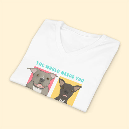Unisex V-Neck Tee | FUNDRAISER | Maybel's Legacy | The World Needs You - Detezi Designs-18888226219909412787