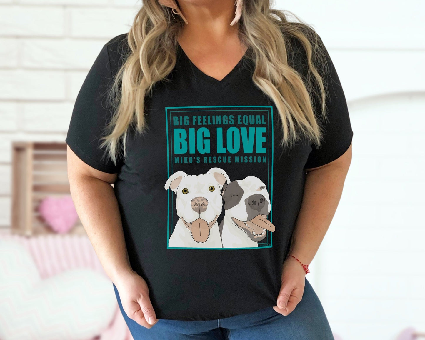 Unisex V - Neck Tee | FUNDRAISER | Miko's Rescue Mission - Detezi Designs - 68100927293311069637