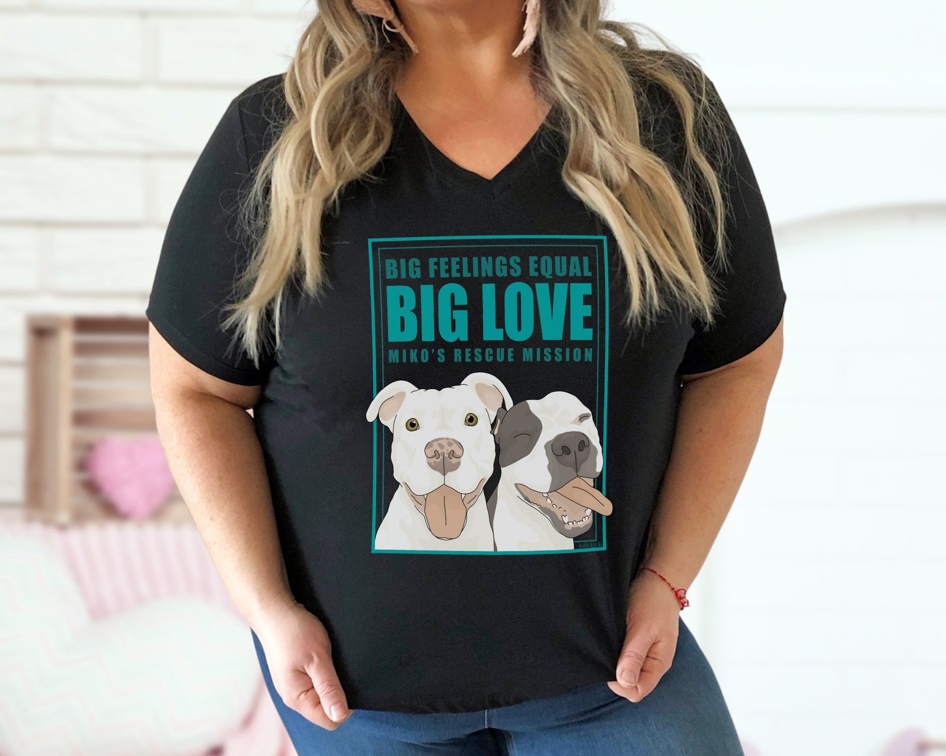 Unisex V - Neck Tee | FUNDRAISER | Miko's Rescue Mission - Detezi Designs - 68100927293311069637