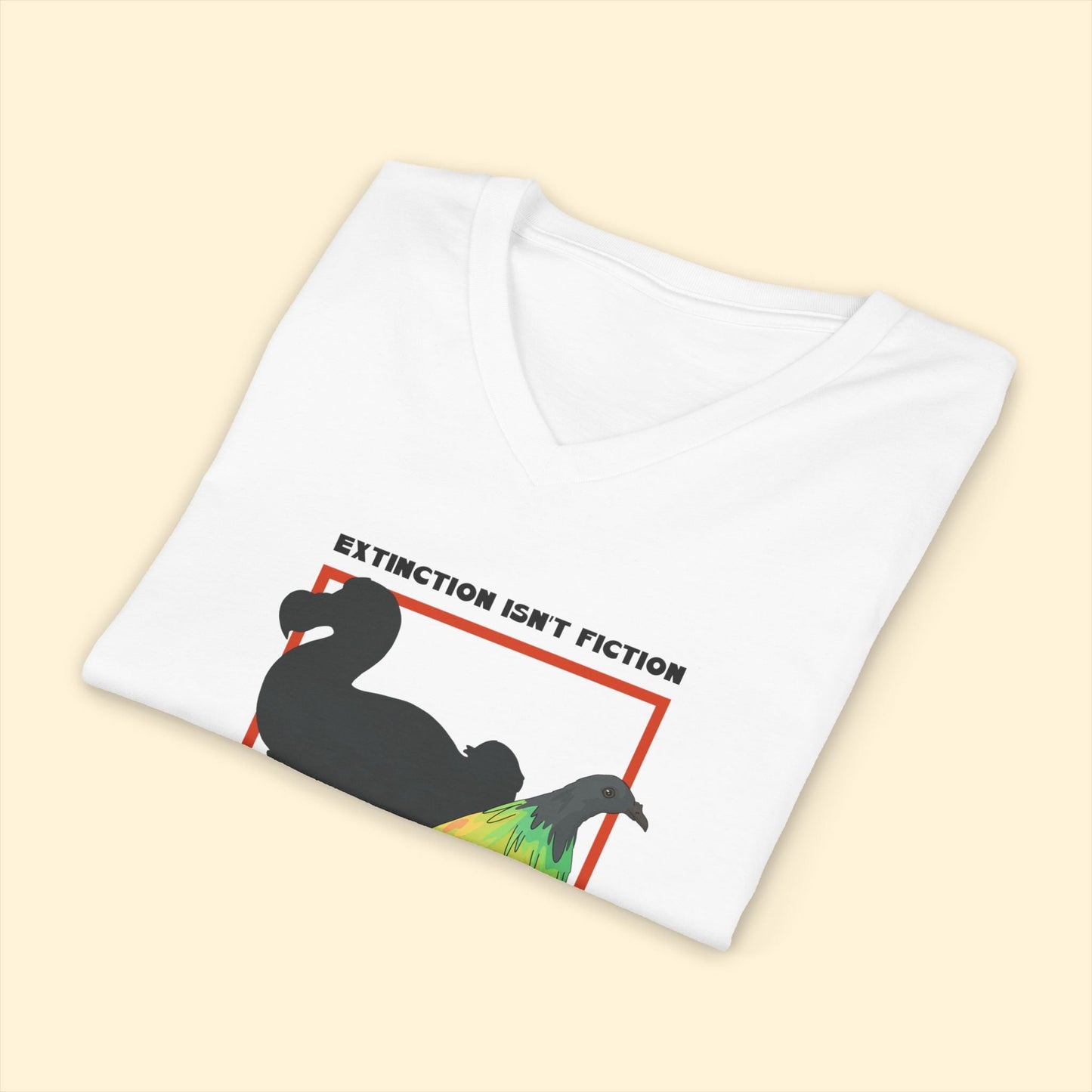 Unisex V - Neck Tee | FUNDRAISER | Moose's Flock | Extinction is a Warning - Detezi Designs - 10614995085790337937