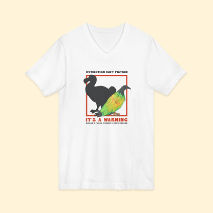 Unisex V - Neck Tee | FUNDRAISER | Moose's Flock | Extinction is a Warning - Detezi Designs - 22307664183413878134