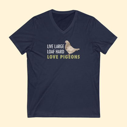 Unisex V - Neck Tee | FUNDRAISER | Moose's Flock | Loaf Hard - Detezi Designs - 55206159185442516365