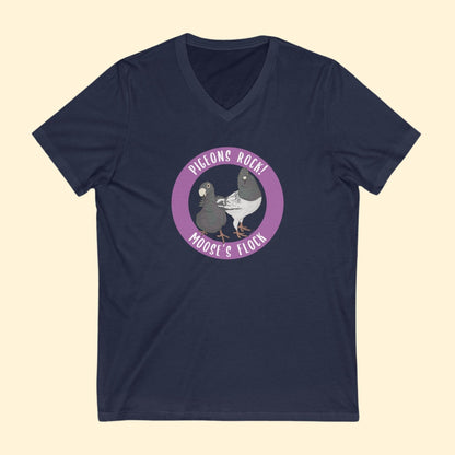 Unisex V - Neck Tee | FUNDRAISER | Moose's Flock | Pigeons Rock - Detezi Designs - 10926277297194162083