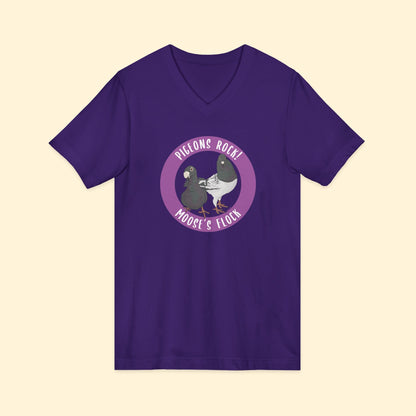 Unisex V - Neck Tee | FUNDRAISER | Moose's Flock | Pigeons Rock - Detezi Designs - 20191678226667326159