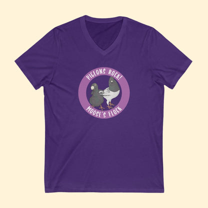 Unisex V - Neck Tee | FUNDRAISER | Moose's Flock | Pigeons Rock - Detezi Designs - 20191678226667326159