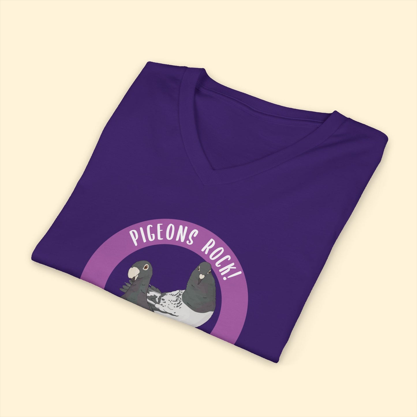 Unisex V - Neck Tee | FUNDRAISER | Moose's Flock | Pigeons Rock - Detezi Designs - 92877789815133286707