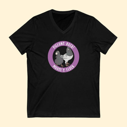 Unisex V - Neck Tee | FUNDRAISER | Moose's Flock | Pigeons Rock - Detezi Designs - 92877789815133286707