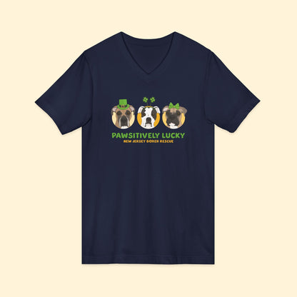 Unisex V - Neck Tee | FUNDRAISER | New Jersey Boxer Rescue | St. Patrick's Day - Detezi Designs - 12527423207245115009