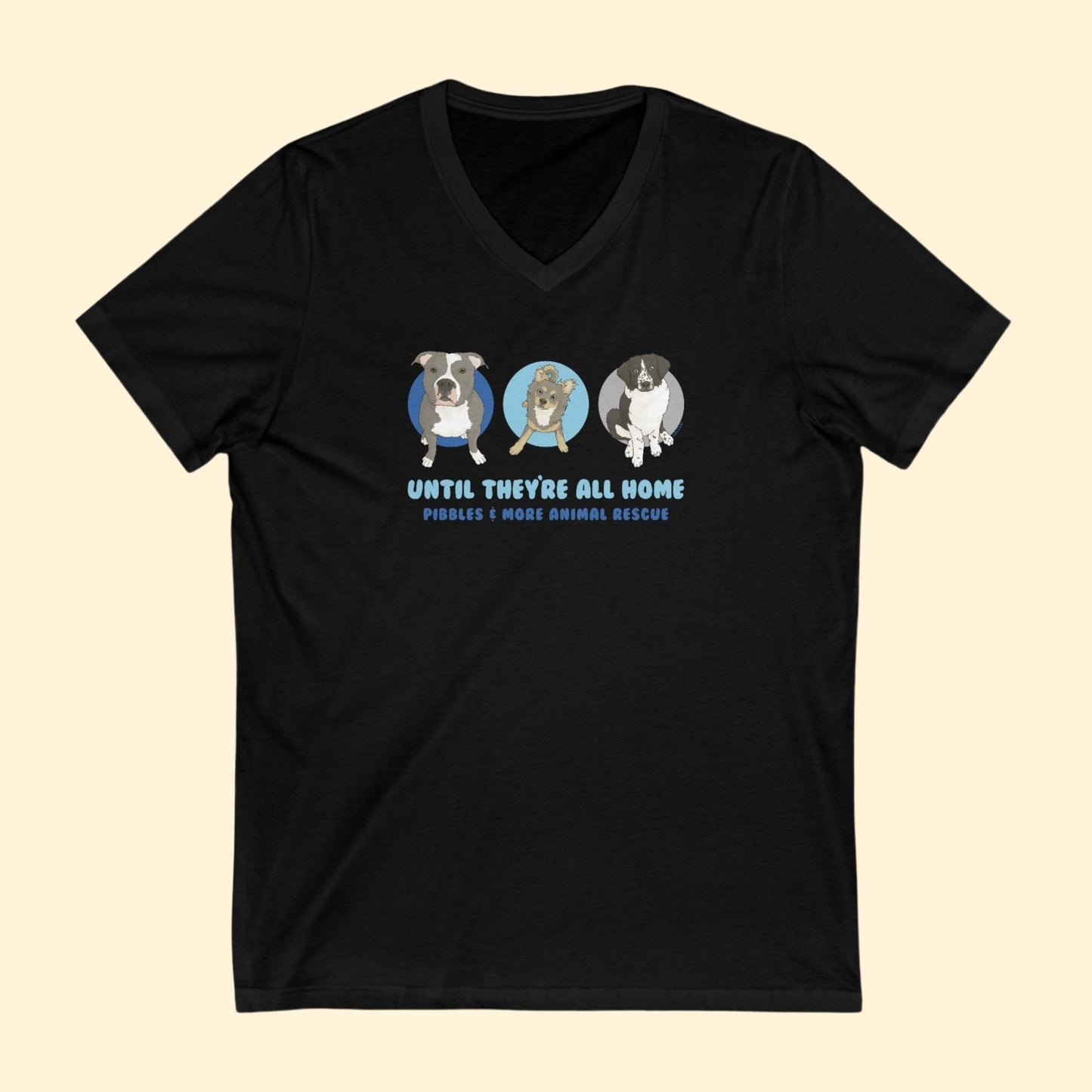 Unisex V - Neck Tee | FUNDRAISER | Pibbles & More Animal Rescue - Detezi Designs - 10779499976586209213