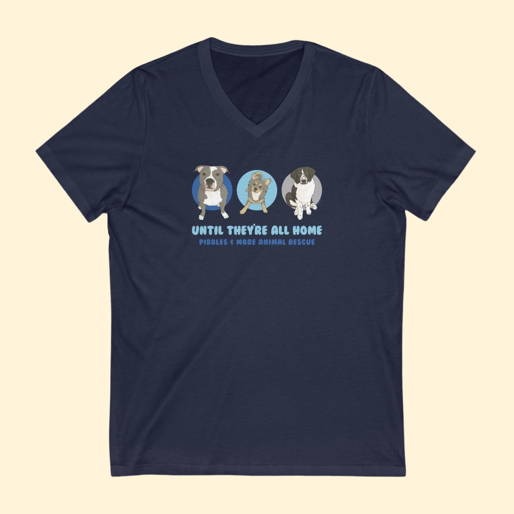 Unisex V - Neck Tee | FUNDRAISER | Pibbles & More Animal Rescue - Detezi Designs - 16634302194910247225