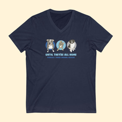 Unisex V - Neck Tee | FUNDRAISER | Pibbles & More Animal Rescue - Detezi Designs - 16634302194910247225