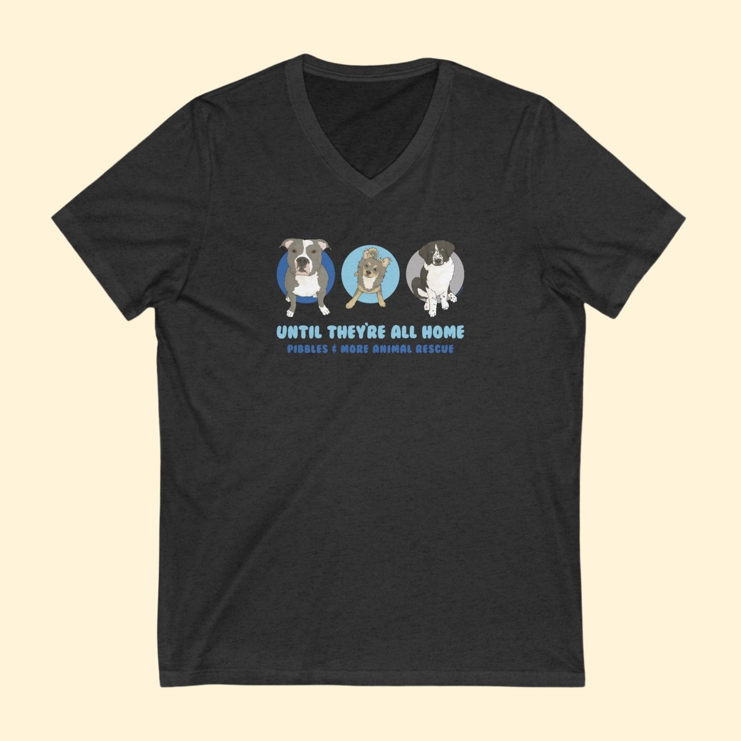 Unisex V - Neck Tee | FUNDRAISER | Pibbles & More Animal Rescue - Detezi Designs - 44825192789565412822