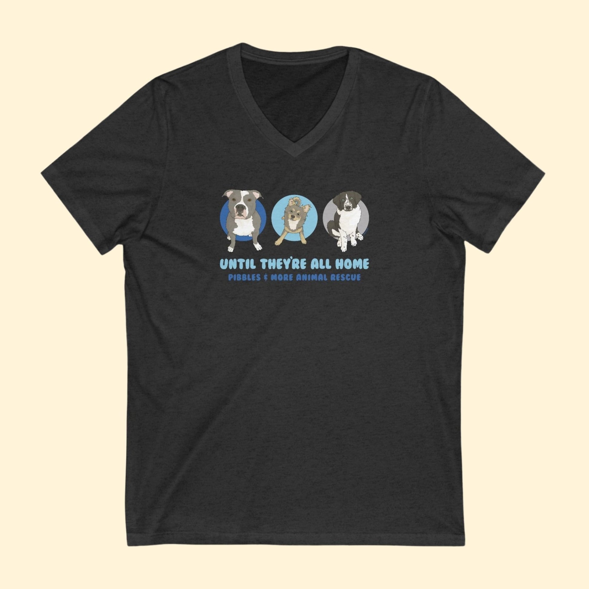 Unisex V - Neck Tee | FUNDRAISER | Pibbles & More Animal Rescue - Detezi Designs - 44825192789565412822