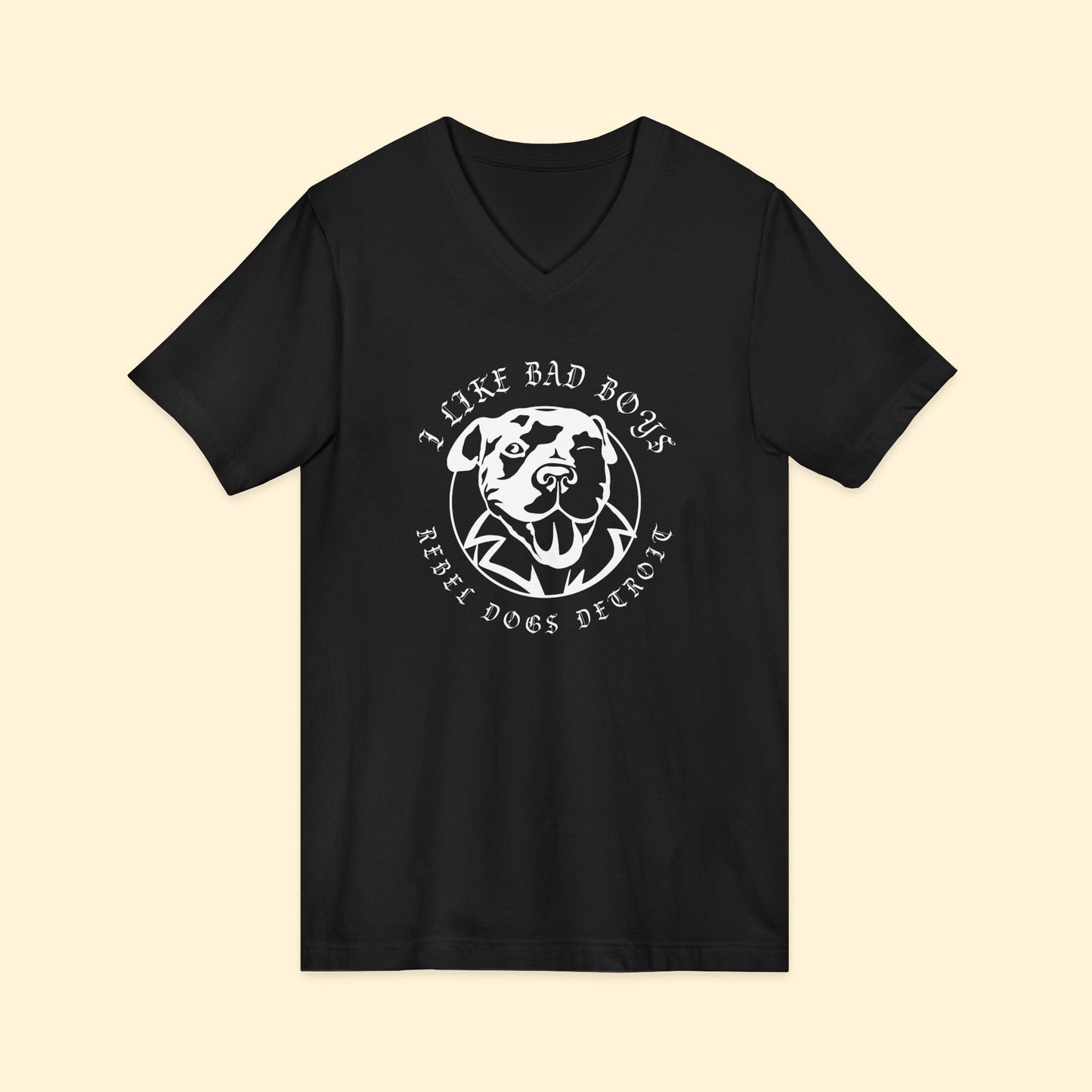 Unisex V - Neck Tee | FUNDRAISER | Rebel Dogs Detroit - Detezi Designs - 72563532108703067702