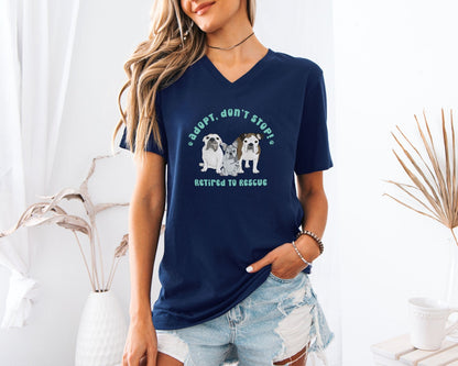 Unisex V - Neck Tee | FUNDRAISER | Retired to Rescue - Detezi Designs - 54989438940086765944