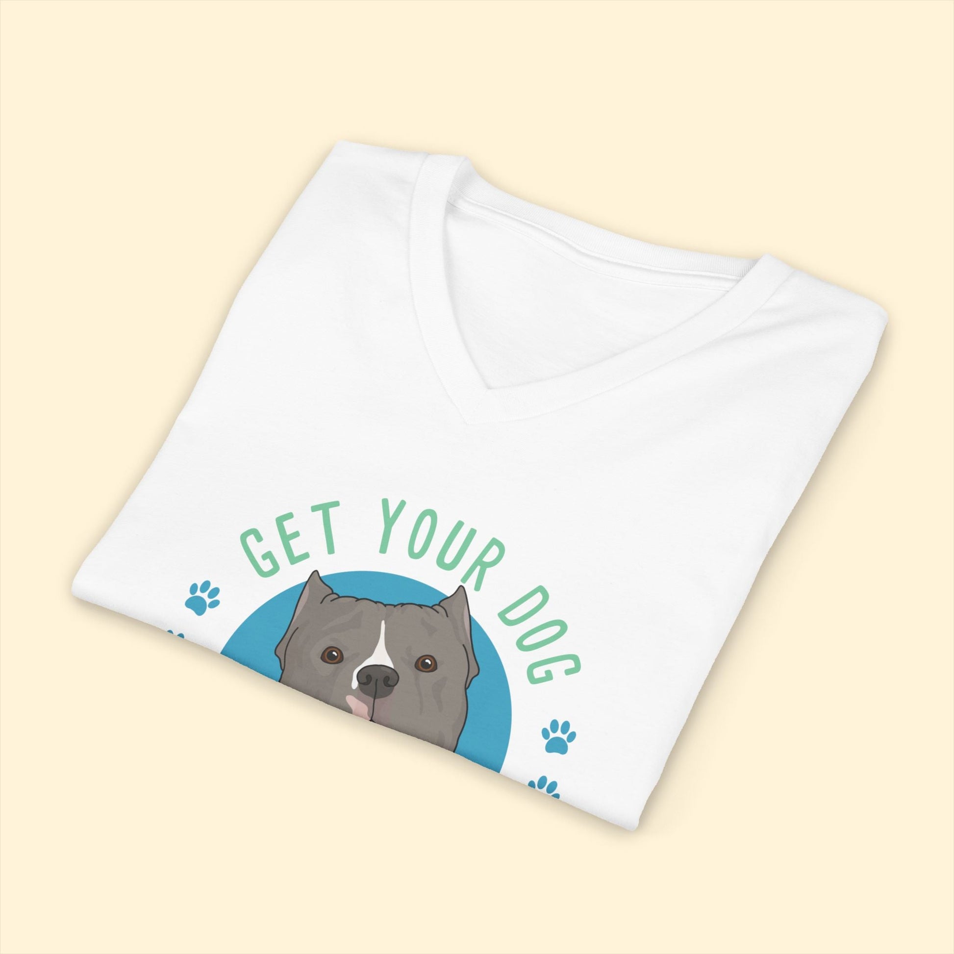 Unisex V - Neck Tee | FUNDRAISER | Sunnyside Street Dogs | Get Your Dog F*cking Fixed - Detezi Designs - 14218944984494214697