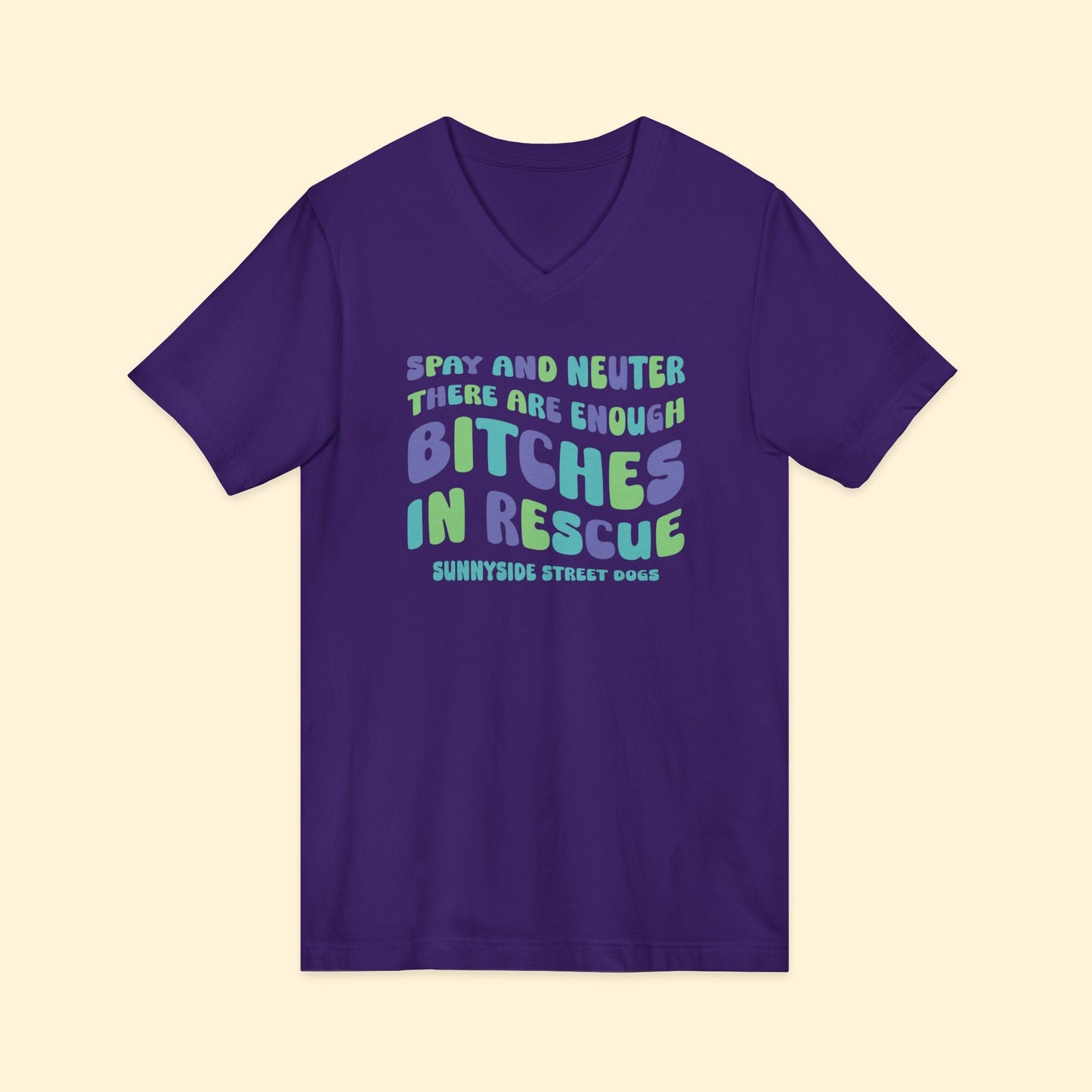 Unisex V - Neck Tee | FUNDRAISER | Sunnyside Street Dogs | Spay & Neuter - Detezi Designs - 13237372198303521201
