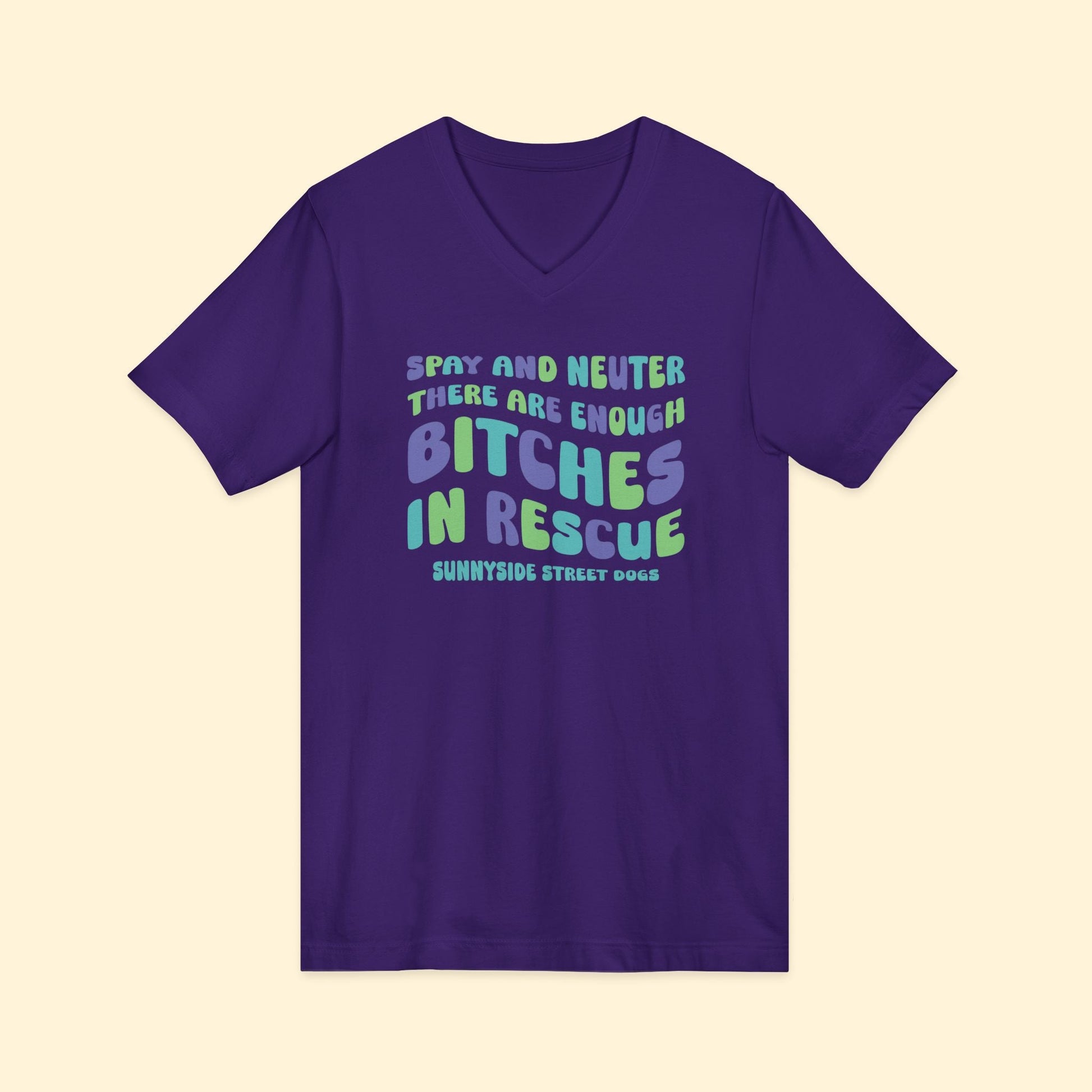 Unisex V - Neck Tee | FUNDRAISER | Sunnyside Street Dogs | Spay & Neuter - Detezi Designs - 13237372198303521201
