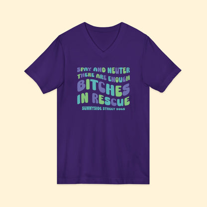 Unisex V - Neck Tee | FUNDRAISER | Sunnyside Street Dogs | Spay & Neuter - Detezi Designs - 13237372198303521201