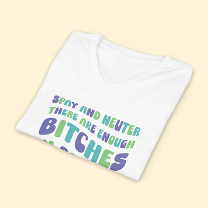 Unisex V - Neck Tee | FUNDRAISER | Sunnyside Street Dogs | Spay & Neuter - Detezi Designs - 13237372198303521201