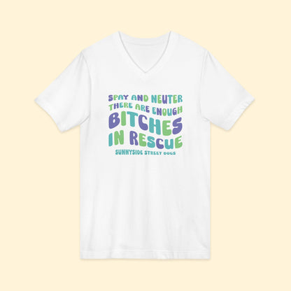 Unisex V - Neck Tee | FUNDRAISER | Sunnyside Street Dogs | Spay & Neuter - Detezi Designs - 13247307992550238645