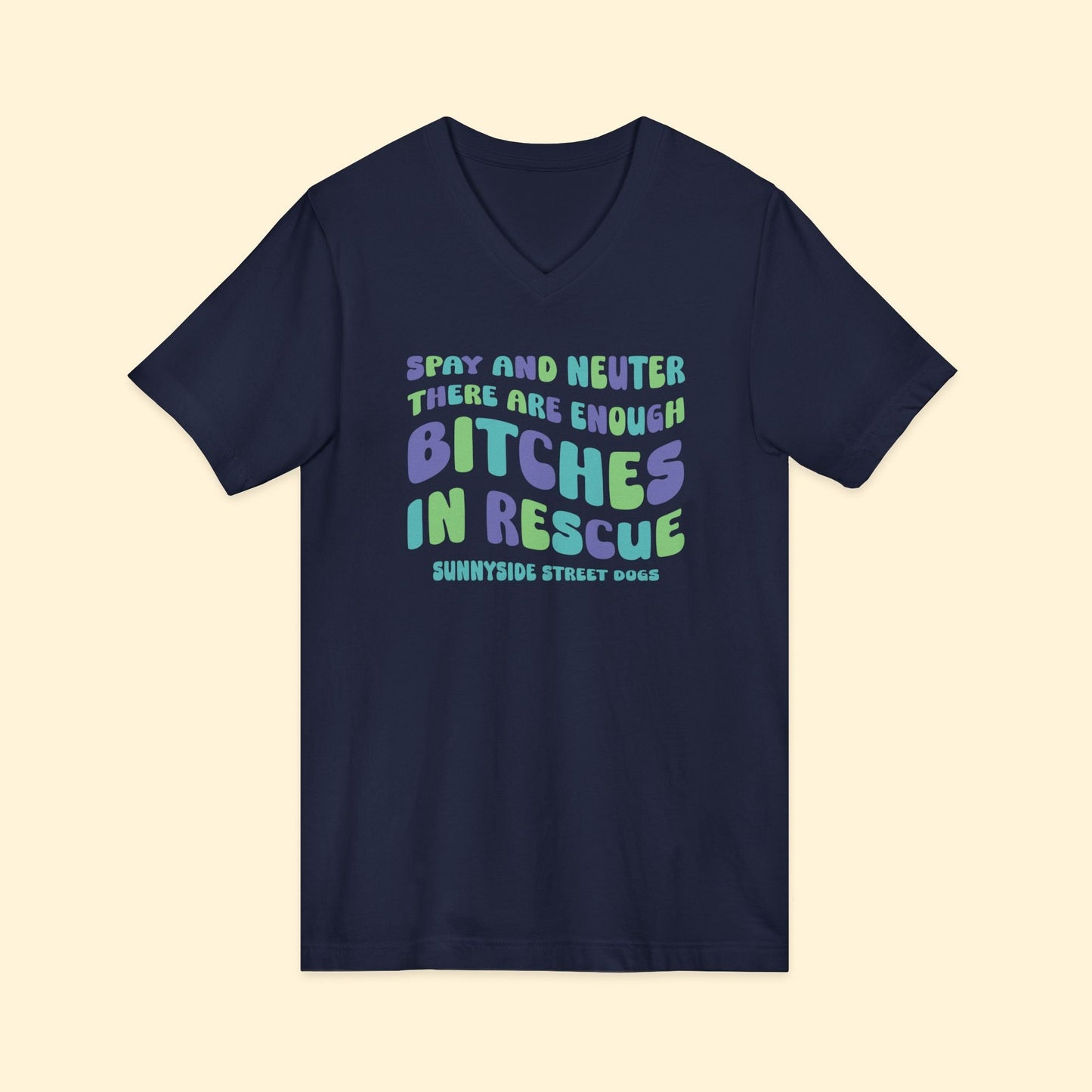 Unisex V - Neck Tee | FUNDRAISER | Sunnyside Street Dogs | Spay & Neuter - Detezi Designs - 17510250623128693539
