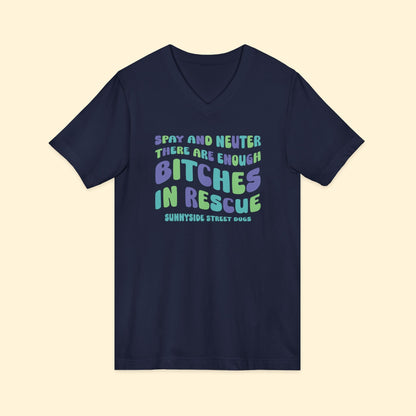 Unisex V - Neck Tee | FUNDRAISER | Sunnyside Street Dogs | Spay & Neuter - Detezi Designs - 17510250623128693539