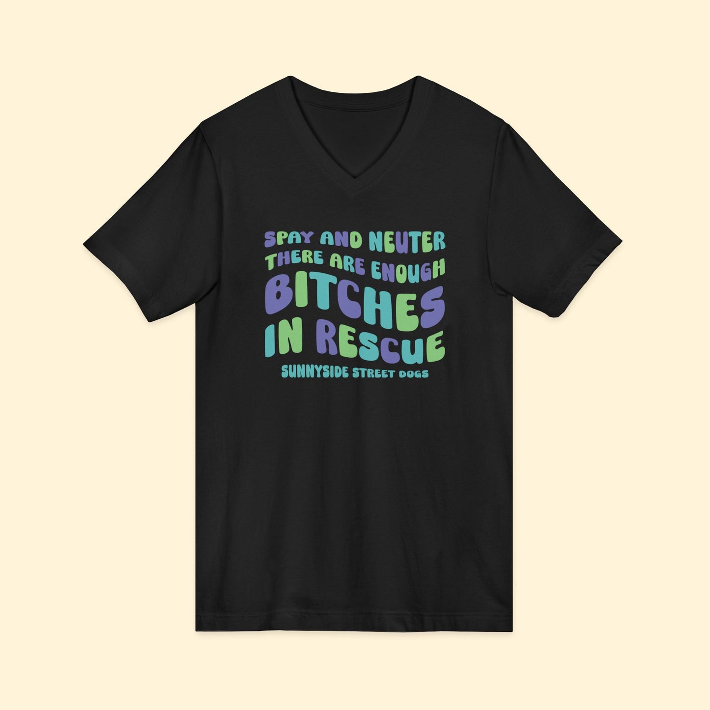 Unisex V - Neck Tee | FUNDRAISER | Sunnyside Street Dogs | Spay & Neuter - Detezi Designs - 69483273098717332301