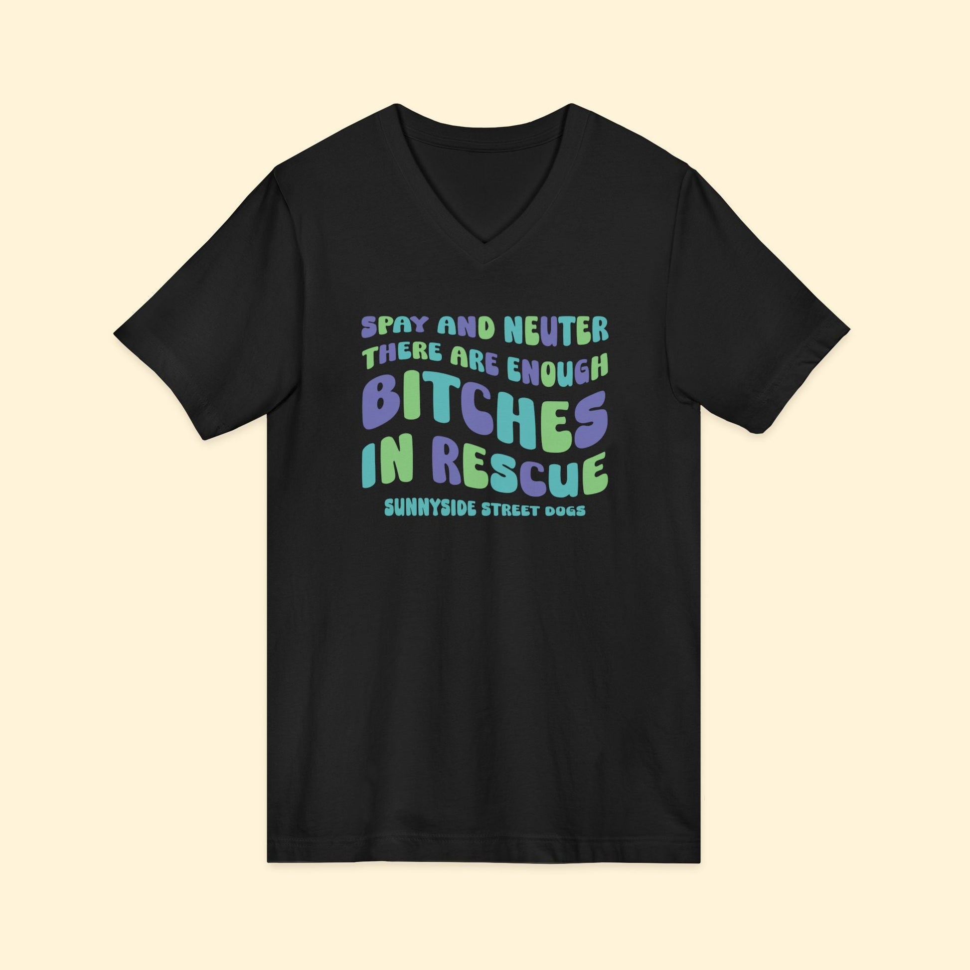 Unisex V - Neck Tee | FUNDRAISER | Sunnyside Street Dogs | Spay & Neuter - Detezi Designs - 69483273098717332301
