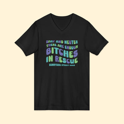 Unisex V - Neck Tee | FUNDRAISER | Sunnyside Street Dogs | Spay & Neuter - Detezi Designs - 69483273098717332301