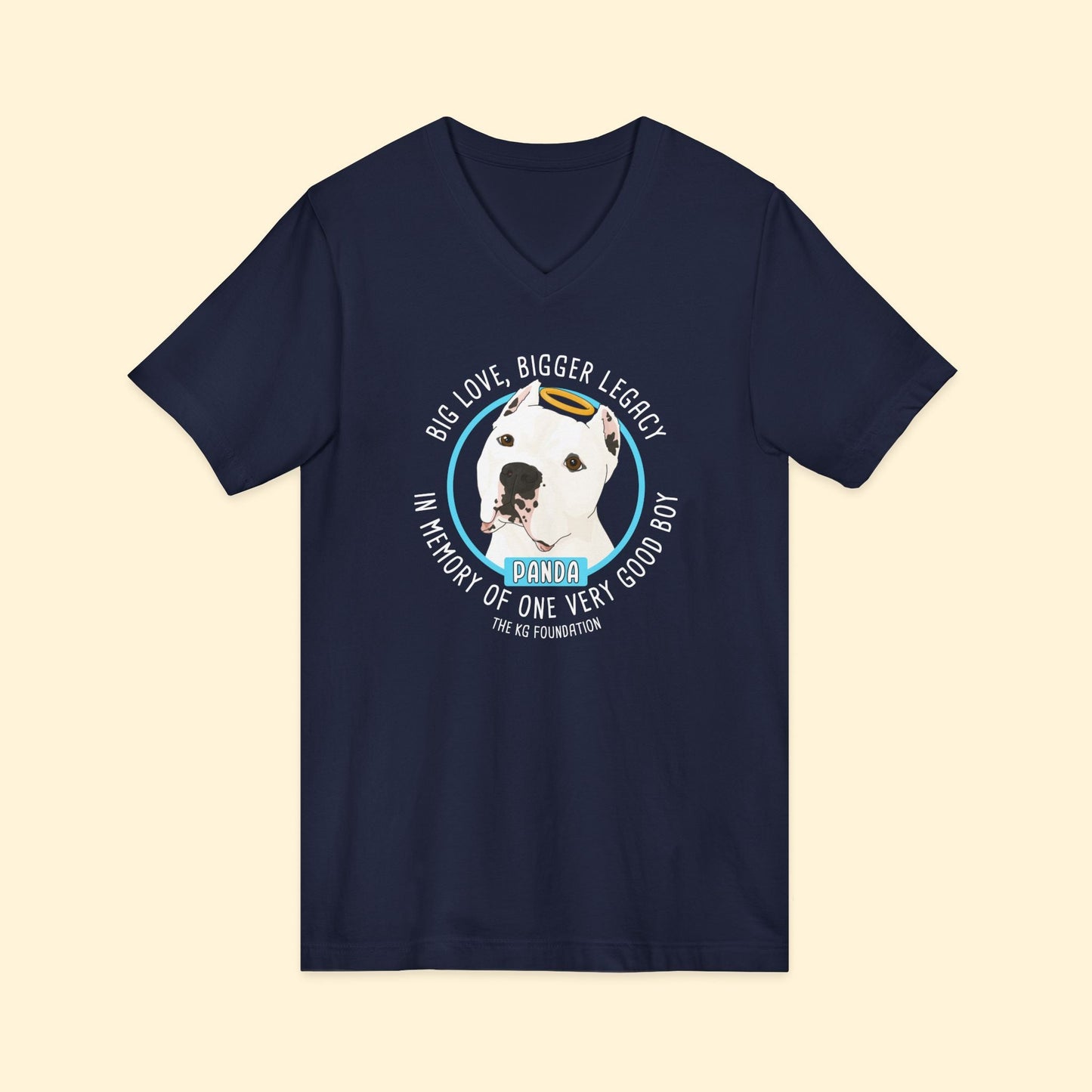 Unisex V - Neck Tee | FUNDRAISER | The KG Foundation | In Memory of Panda - Detezi Designs - 25119580765549915169