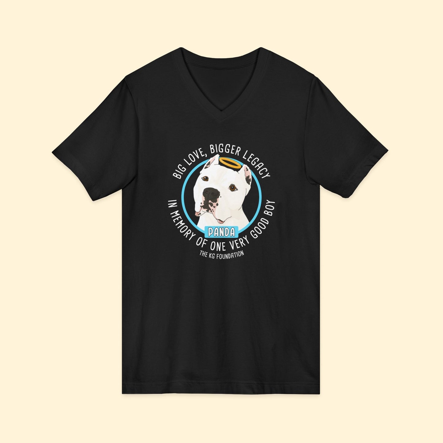 Unisex V - Neck Tee | FUNDRAISER | The KG Foundation | In Memory of Panda - Detezi Designs - 29359642273254629829