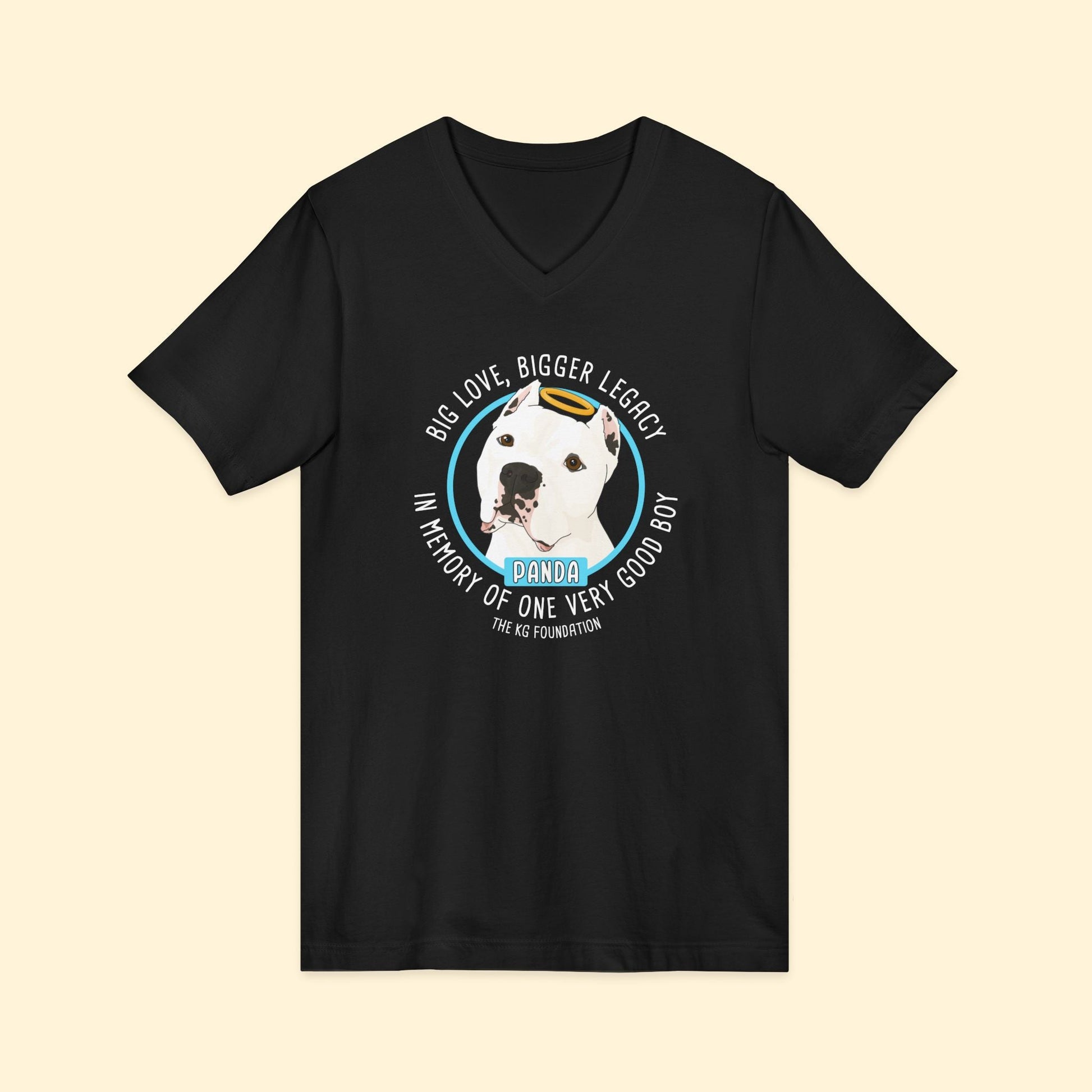Unisex V - Neck Tee | FUNDRAISER | The KG Foundation | In Memory of Panda - Detezi Designs - 29359642273254629829
