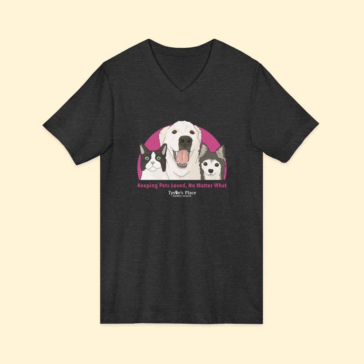 Unisex V-Neck Tee | FUNDRAISER | Tyson's Place - Detezi Designs-21382596241538675518